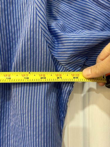 Fresh Produce Men's Button Down Shirt Blue Stripe Long Sleeve Cotton Casual 1X - Picture 6 of 8
