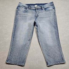 Venus Capri Jeans Womens Plus 22 Blue Light Wash High Rise Stretch Pedal Pusher