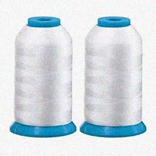 StitchMaster Duo: 2 Giant White Bobbin Threads for Embroidery & Sewing - 60 Weig