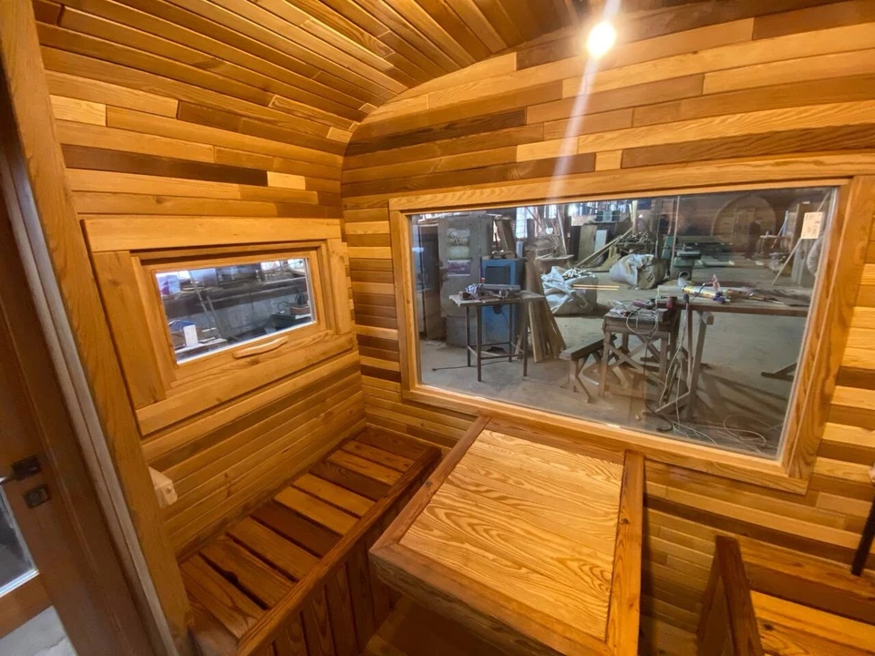 Quadrosauna Luxus, Premium Saunafass, Fasssauna aus Thermoholz 4 m / Isolierung - Bild 4 von 4