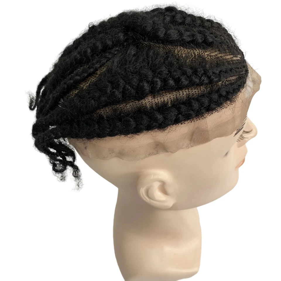 Trenzas de maíz afro raíz toupee de encaje completo NO.8 para hombre 8x10 Foto 4 de 4