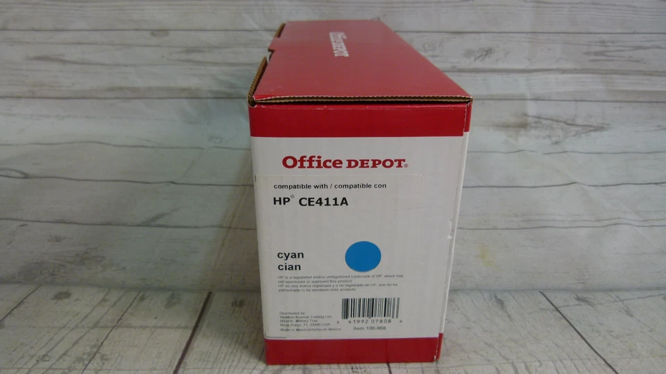 Cartucho de tóner láser cian remanufacturado Office Depot compatible con HP CE411A Foto 2 de 4