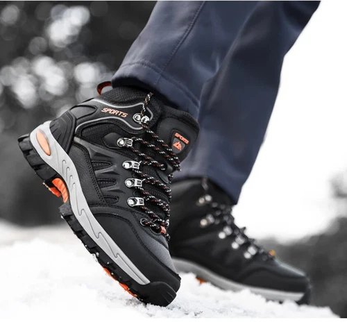 Herren Wanderschuhe Wasserdicht Schneestiefel Outdoor Trekking Walking Sneaker Grau - Bild 18 von 30