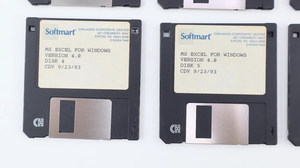 Disquetes Microsoft Excel para Windows versión 4.0 3.5" vintage 23/09/93 Foto 4 de 4