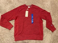 Champion Mens French Terry Crewneck Sweatshirt VStitch Crimson Many Sizes U3