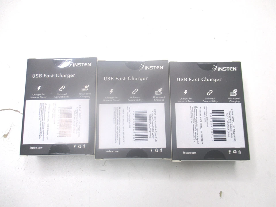 Adaptador Cargador Rápido Insten 30W Doble Puerto QC y Carga PD Tipo C - Lote de 3 Foto 2 de 3