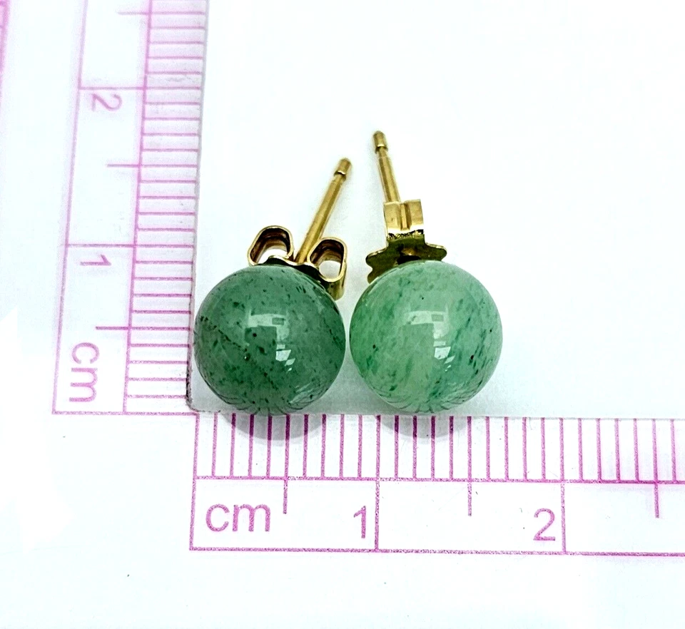 MAGNIFIQUES BOUCLES DE D'OREILLES OR 18 CARATS - JADÉITE - 2,07 g - Photo 3/3