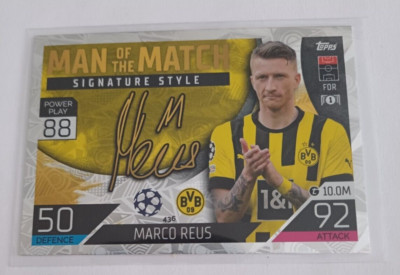 Topps 2022 2023 Man of the Match Signature Style MARCO REUS Dortmund Card Card