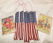 Primitive Patriotic Firecrackers--Bowl Fillers-Ornies-Cupboard Tucks-set of 5