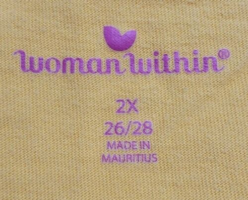 Woman Within Womens Shirt Top Blouse Size 2X 26W/28W Yellow - Picture 2 of 12