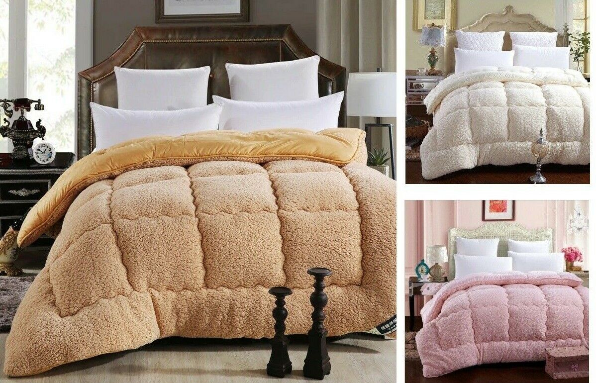 Warm Velvet Blanket Wool Quilt Thick King Queen Double Comforter Duvets | eBay