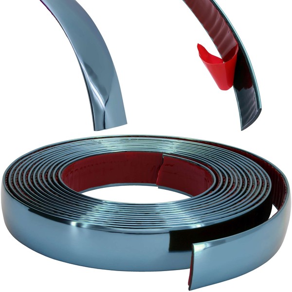 Zierleiste 18Mm X 5M | Blau Metallic | Flexibel Selbstklebend | Kontur Leiste-image
