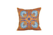 Silk Suzani Pillowcase - Handcrafted Embroidered Cushion Cover