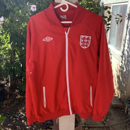 Umbro 2010-2012 Away England Anthem Jacket Red XXL - 第 1/13 張圖片