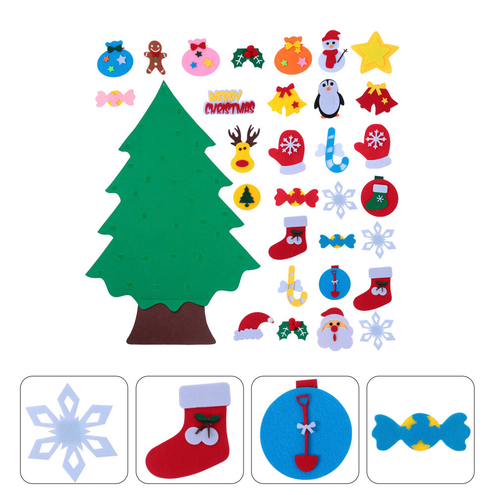 3 PCS Felt Christmas Tree Child Nativity Crafts Kids Decorations DIY