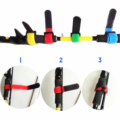 20x Fishing Rod Tie Strap Tackle Wrap Band Fish Pole Holder Fastener USA - Bild 21 von 22