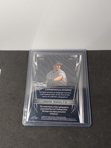2024 LEAF VIBRANCE CRYSTAL Midnight AUTO 1/2 JOHN Smoltz CHEAPEST ON EBAY MINT🔥 - Bild 2 von 2