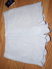 Little Girl's Size 6 Blue and White Crown and Ivy Seersucker Shorts - NEW
