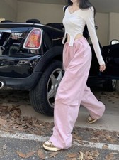 Women Harajuku Cargo Pants pockets Wide Leg Streetwear Loose Trousers