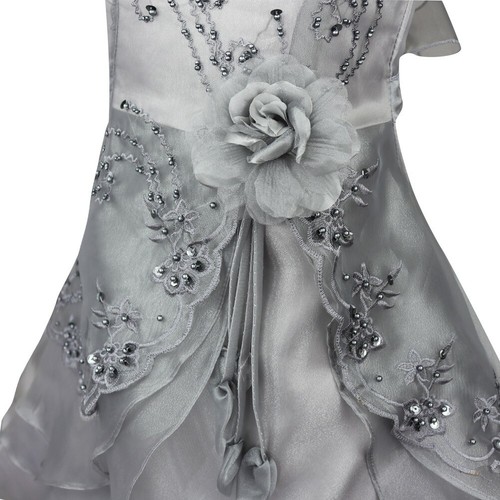 US Girl Flower Dress Princess Kids Pageant Wedding Bridesmaid Ballroom Prom Gown - Picture 88 of 89
