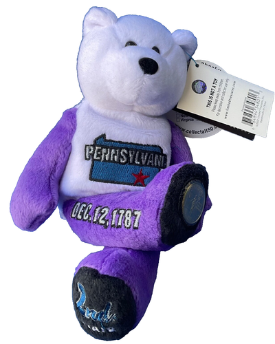 Pennsylvania 2ND State 1999 uncirculated Quarter Beanie Bear Collectible Coin - Picture 6 of 12