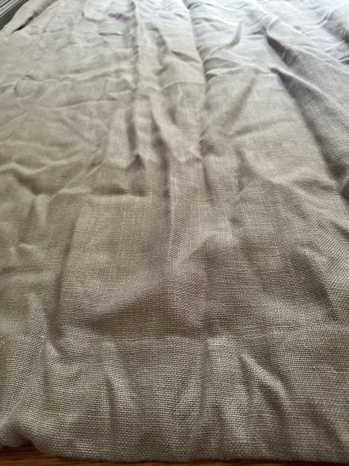 ÚNICO panel de cortina gris 48x84" de lino belga texturizado de restauración herrajes Foto 4 de 4