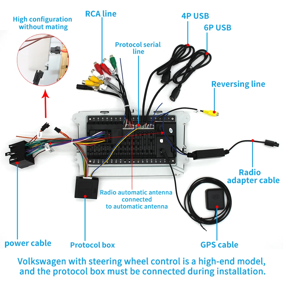 Para VW Golf MK5 2003-2009 apto para Carplay Android Coche Estéreo Radio FM GPS Navegación Foto 4 de 4