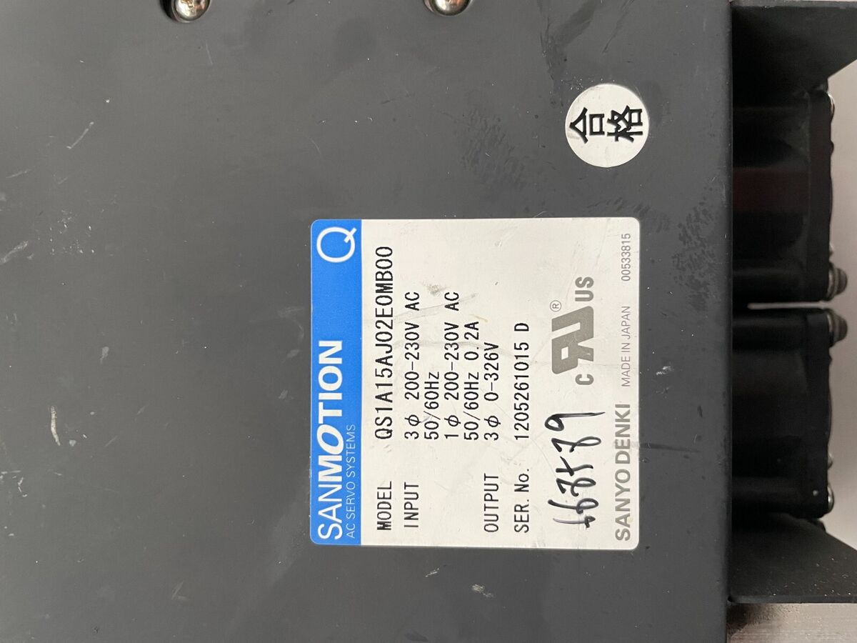 SANYO DENKI SANMOTION QS1A15AJ02E0MB00 AC SERVO DRIVE with SANYO DENKI SANMOTION QS1A15AJ02E0MB00 AC SERVO DRIVE with