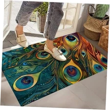 Peacock Indoor Door Mat,Front Door Mat Outside Entrance,17x29.5 Peacock99