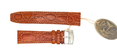 #ad Tommy Bahama 22mm Brown Alligator Watch Band $34.95