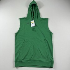 Nike Jordan Dri-FIT Fleece Sleeveless Hoodie Training Top Green Small DQ7946-315