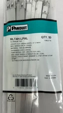 PANDUIT MLT4H-LPAL Cable Tie, 14-1/2 in L, 4 in Max Bundle Dia., Silver, PK50