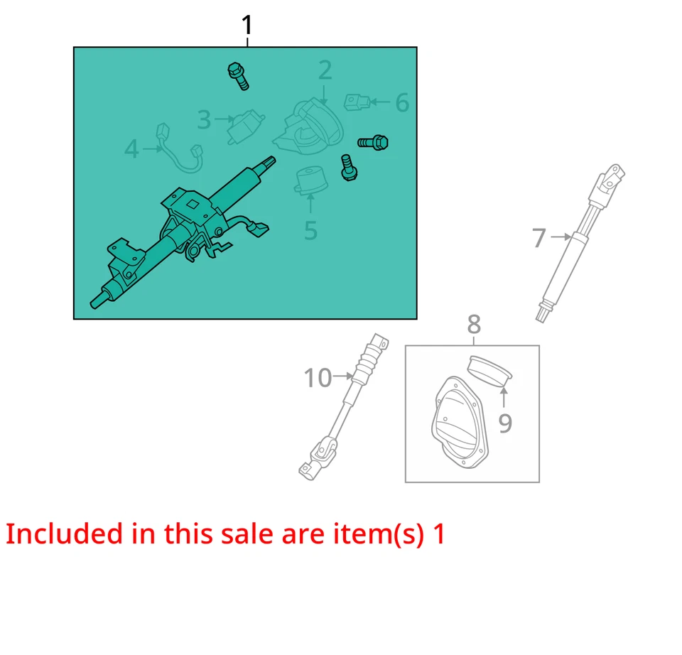 Se adapta a Toyota 4runner SR5 2010 columna de dirección conjunto de cambio de piso con llave OEM Foto 4 de 4