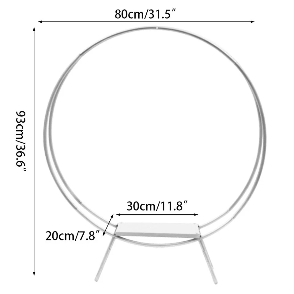 Soporte para Pasteles, Soporte para Pasteles Doble Anillo, Soporte para Pasteles Plateado para Fiesta Boda 80CM Foto 4 de 4