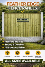 Heavy Duty Feather Edge Fence Panels Treated Timber Garden Closeboard All Size