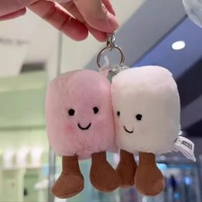 jelly cat Pair Of Marshmallows Keychain gift kid Charm birthday only tags