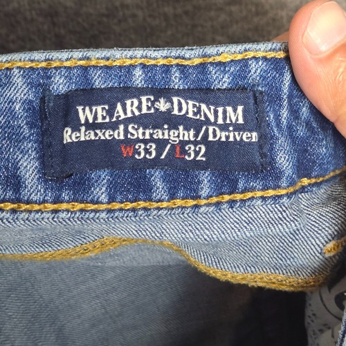 Buffalo David Bitton Jeans Driven Straight Relaxed Light Blue Whisker Wash 33x32 - Picture 6 of 13