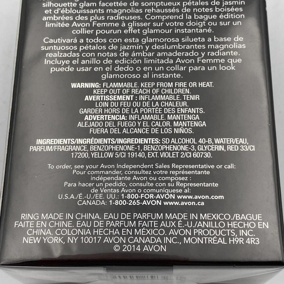 Avon Femme парфюмированная вода спрей 1,7 жидк. унц. снятая с производства новая из старых запасов 2014 г. - Изображение 3 из 4