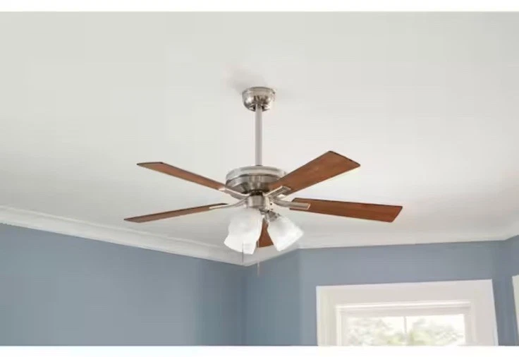 Hampton Bay Sinclair II 44 in. Indoor Brushed Nickel LED Ceiling Fan with Light - Image 4 of 4