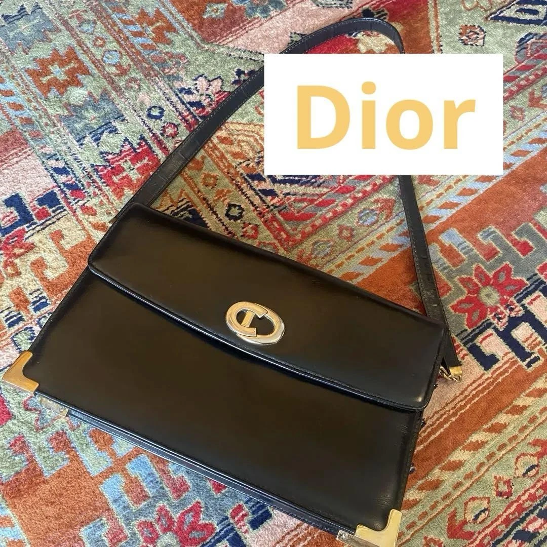 Sac bandoulière cuir Dior authentique noir moyen femme France 117639