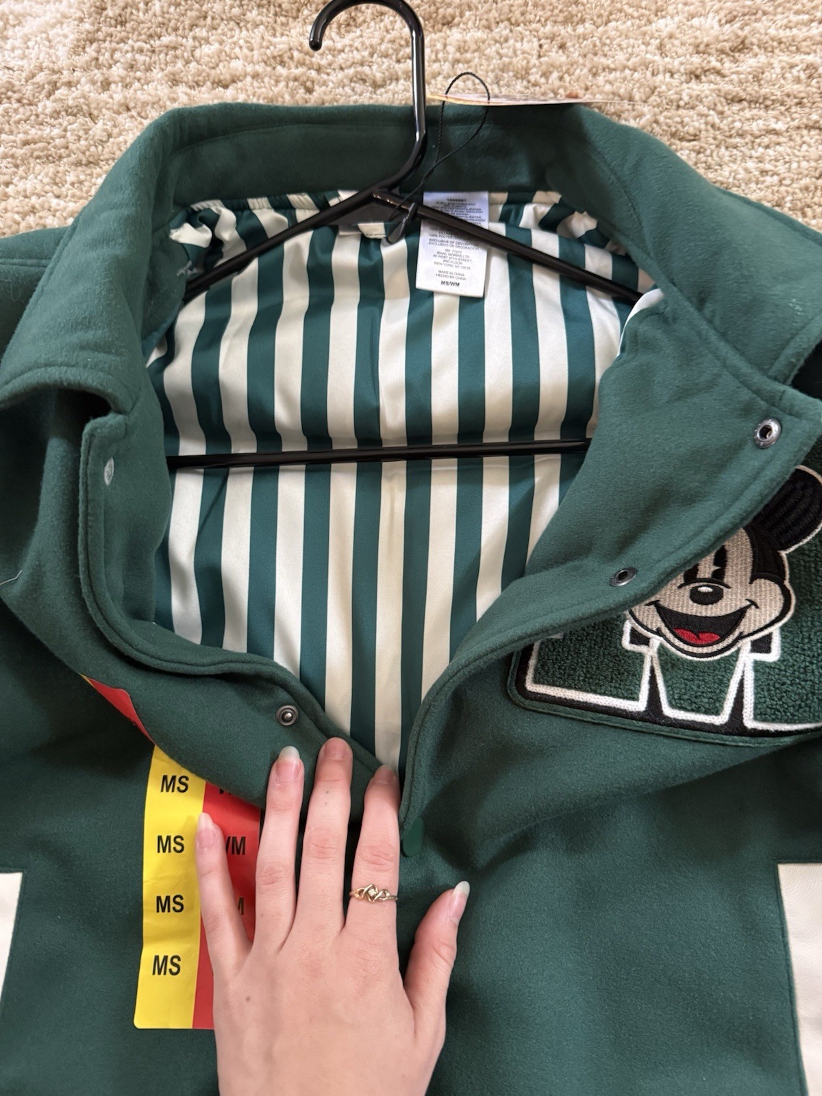 Disney Adult Unisex Varsity Jacket. Collegiate-style. Snap-button Side Pockets M image 5