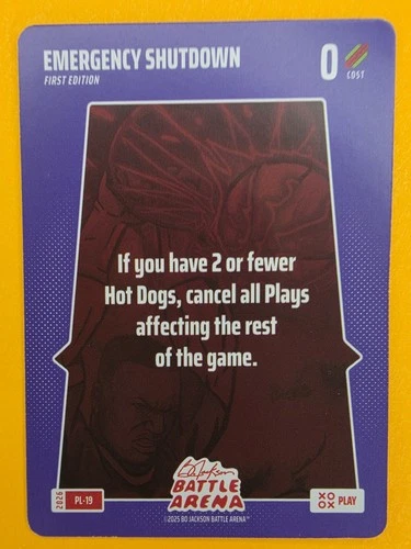 3 EMERGENCY SHUTDOWN PL-19 Play Cards Bo Jackson Battle Arena 2026 Edition SP