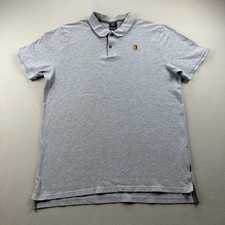Nike Tennis Polo Shirt Mens Large Gray Court Heritage Swoosh Athletic Sportswear