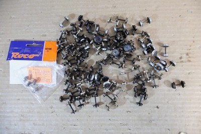 ROCO ATHEARN FLEISCHMANN HO GAUGE JOB LOT of 105 METAL COACH WAGON WHEEL 3om