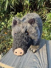 Vtg Desert Southwest Javelina Wild Pig  Plush Dark Gray 8”L Stands Independently