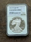 U.S. Mint American W Eagle 1 oz Silver Proof Coin 2022 PF 69 NGC 6588198-011