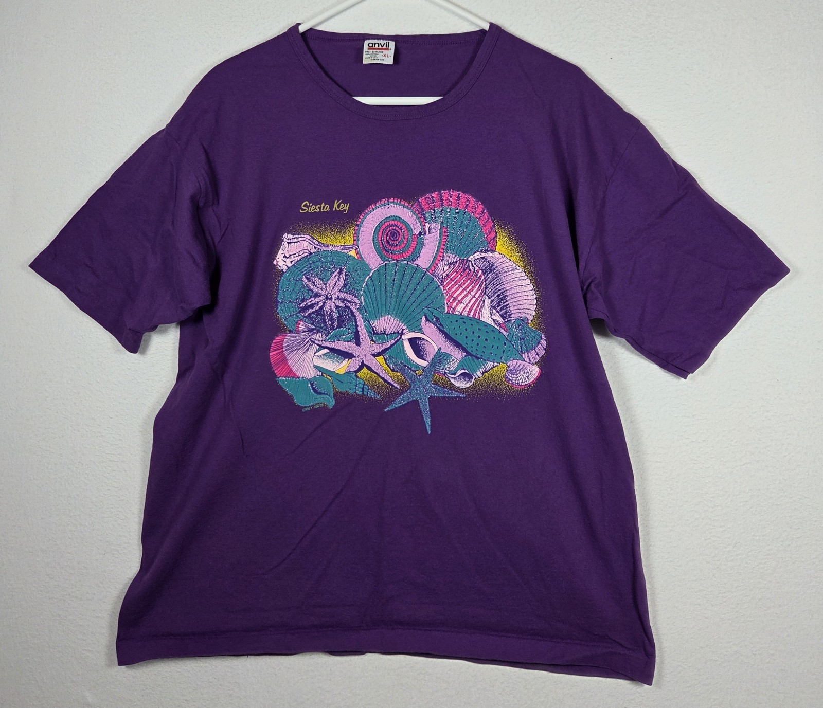 VTG Siesta Key Florida Short Sleeve Tee Shirt Size XL X-Large Shirt Made In USA