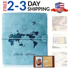 4x6, Leather Scrapbook Album with 50 Photos and 20 Writing Paper, DIY 6 Ring ...