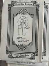Brown House Dolls Sewing Pattern BHD 917 Modern Toddler 14-15 Bitty Baby