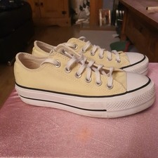 Converse Trainers All star low  Yellow  Ox Lift Platform womens uk size 5